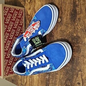 Vans Old Skool Galactic Glow Blue Skate Shoes Size Y6.5 W8
